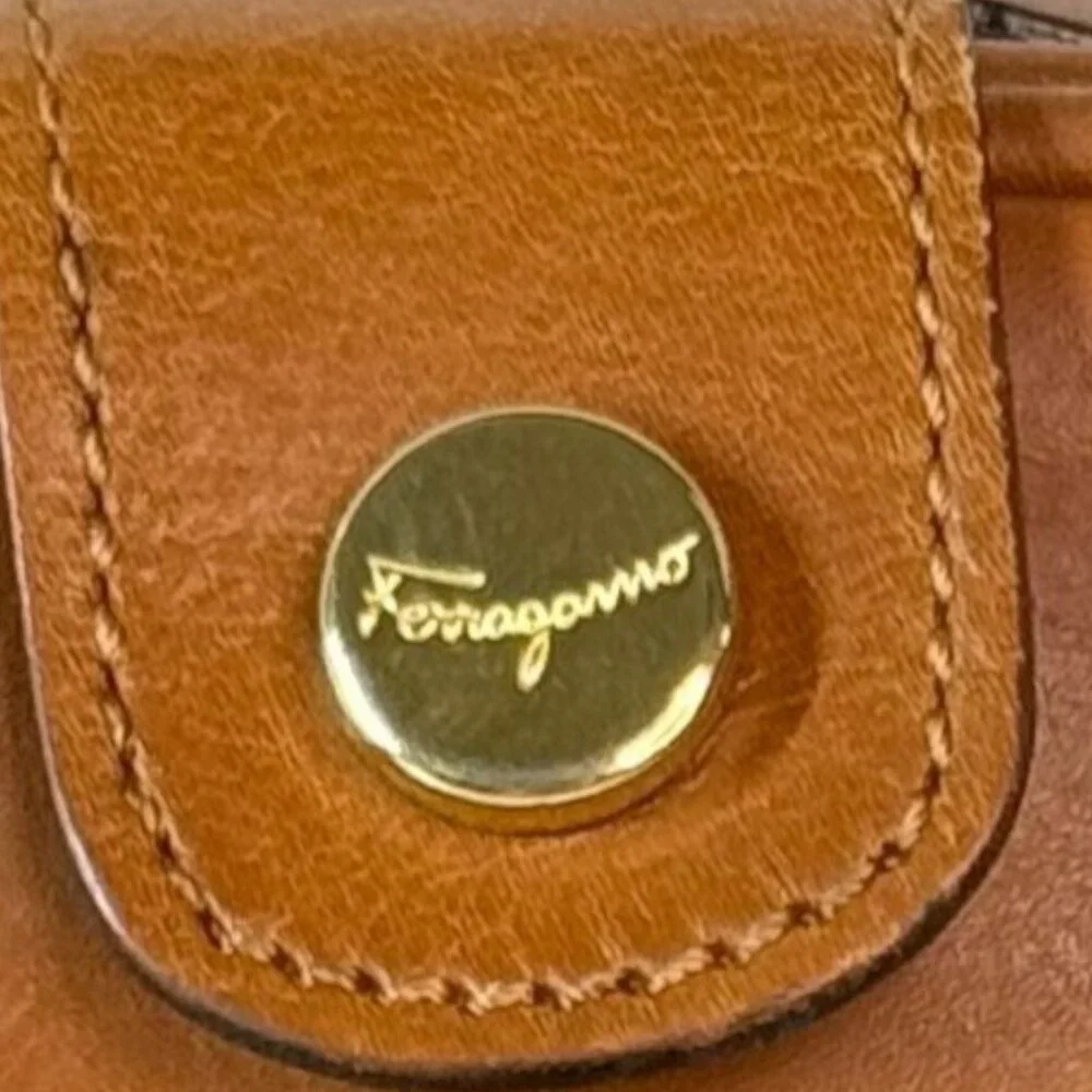 Salvatore Ferragamo Vintage Foldable Canvas and Leather Botanical